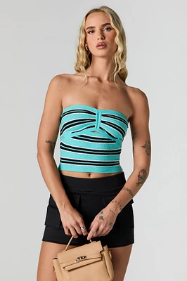 Striped Knit Tube Top