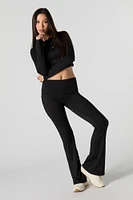 Legging Active à jambe évasée avec bande de taille pliée