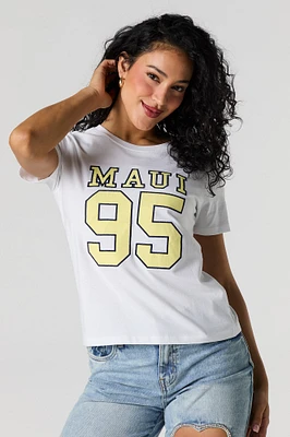 T-shirt avec motif brodé Maui en sergé