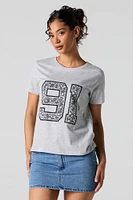 91 Rhinestone Graphic Boyfriend T-Shirt