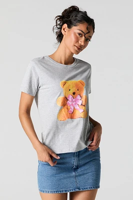 Bow Bear Graphic Boyfriend T-Shirt