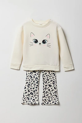 Toddler Graphic Fleece Sweatshirt & Tights Set