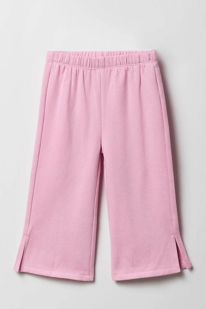 Toddler Girl Fleece Wide Leg Sweatpant