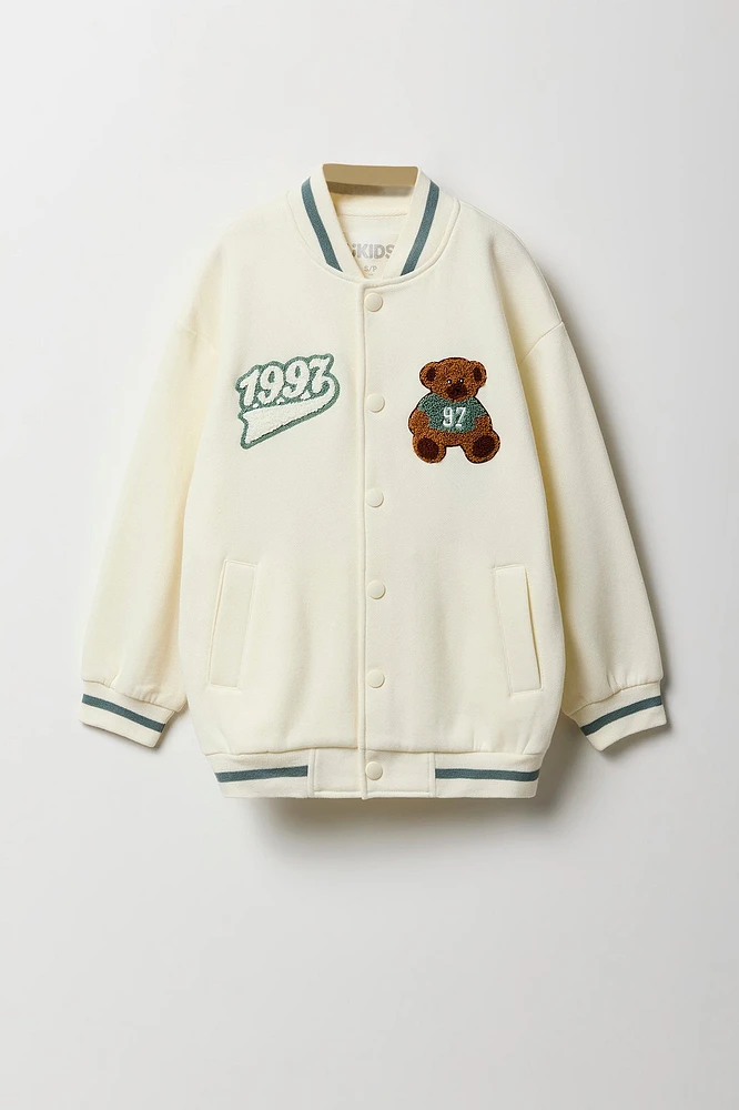 Girls Fleece Varsity Jacket