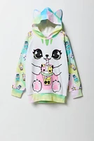 Girls Boba Cat Character Hoodie