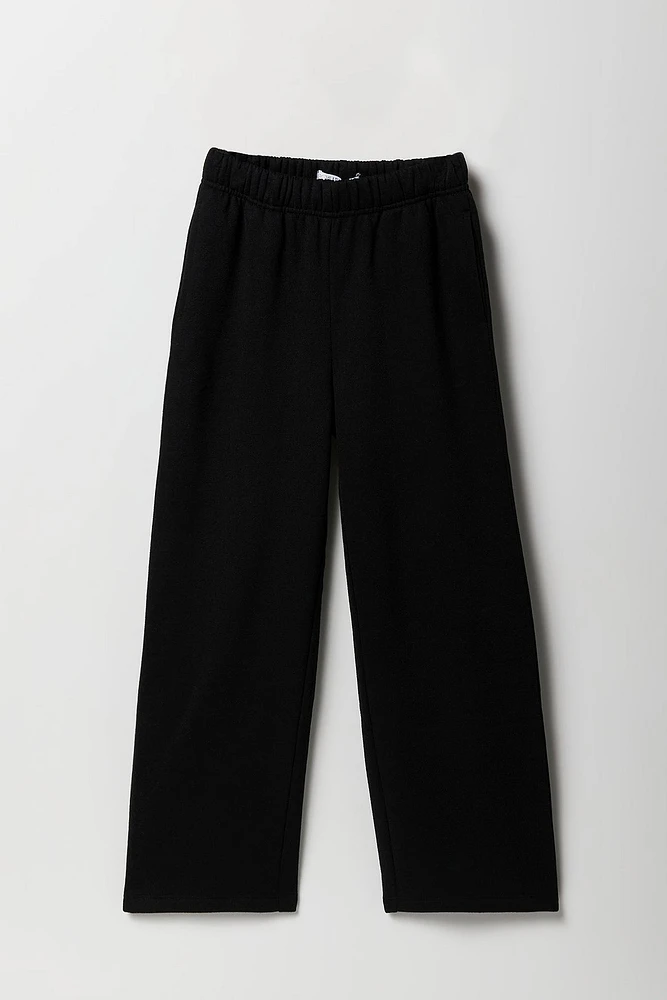 Pantalon d'entraînement à jambe large en molleton pour fille