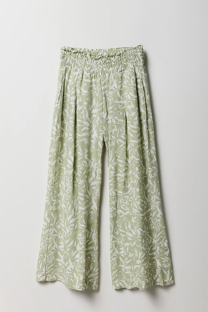 Girls Smocked Waist Palazzo Pant