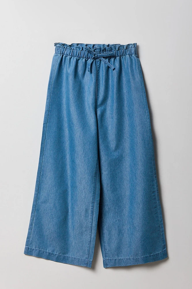 Girls Chambray Wide Leg Pant