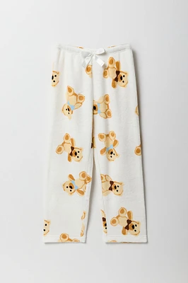 Girls Printed Plush Pajama Pant