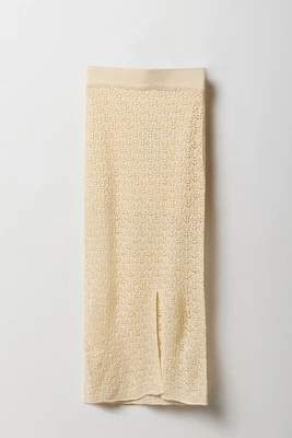 Girls Crochet Knit Maxi Skirt