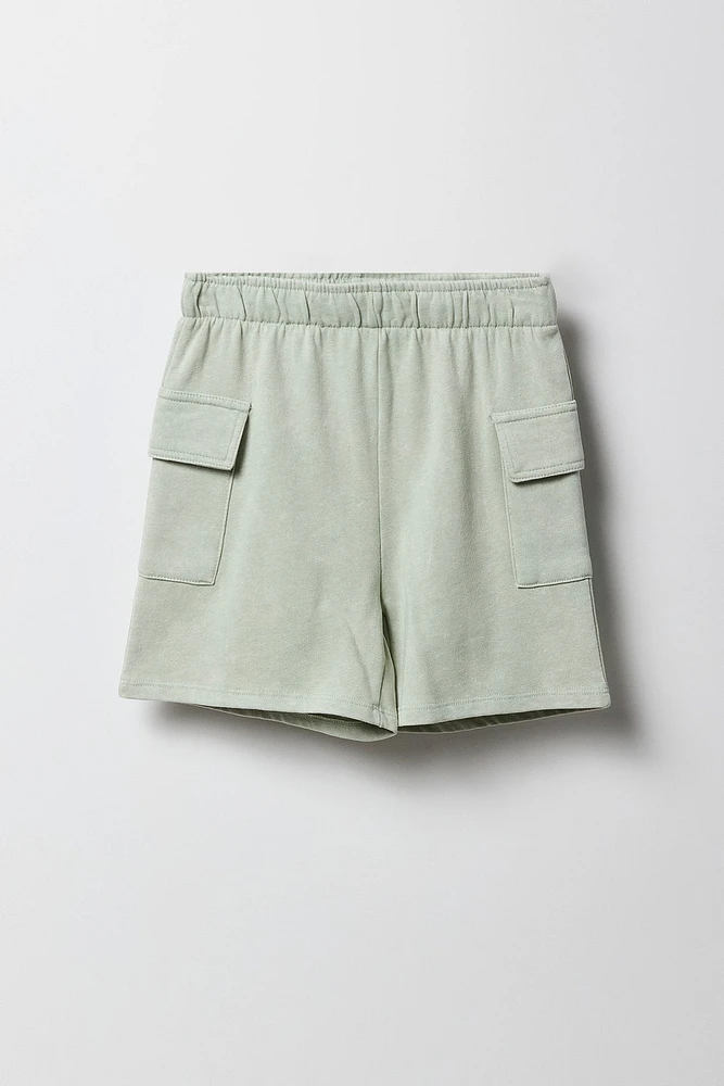 Girls Washed Fleece Cargo Short