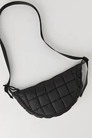 Girls Nylon Quilted Half Moon Bag