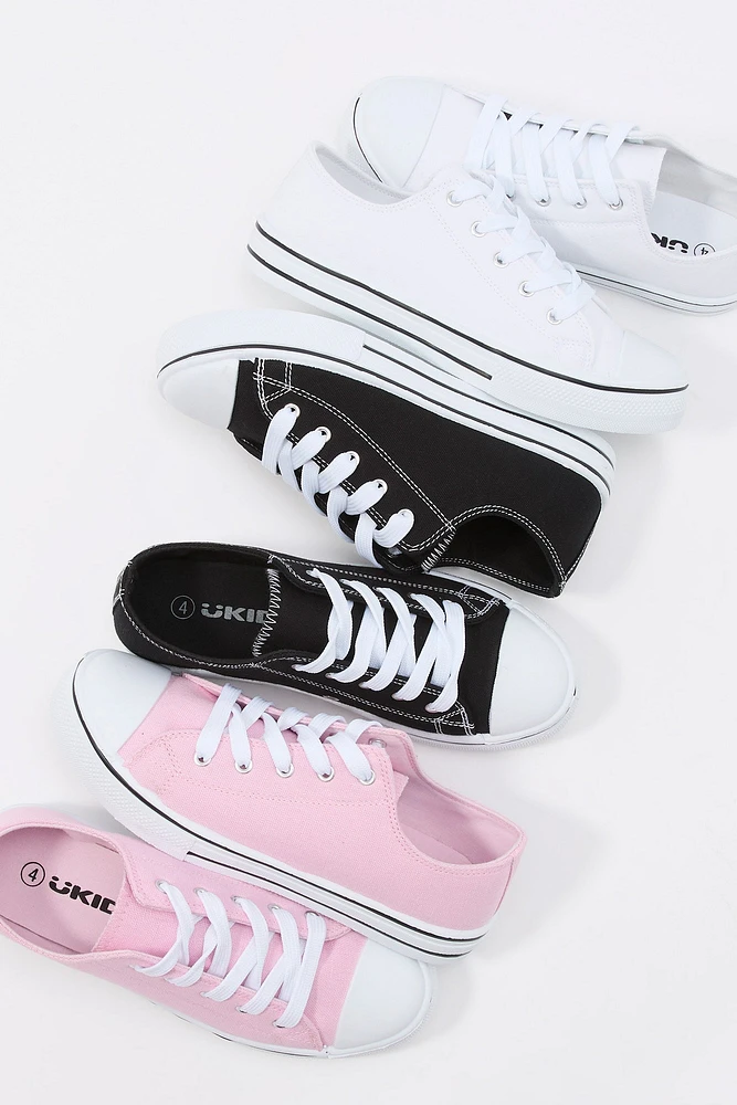 Girls Lace Up Low Top Platform Sneaker