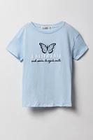 Girls California Butterfly Embroidered T-Shirt