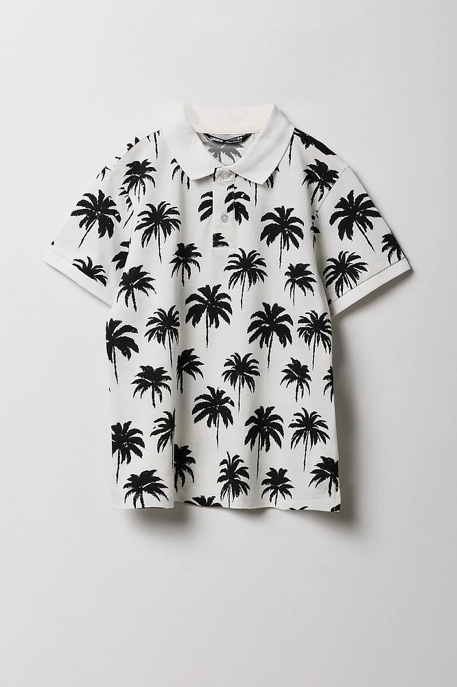 Boys Tropical Printed Polo Top