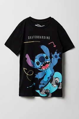 Kids Stitch Skateboarding Graphic T-Shirt