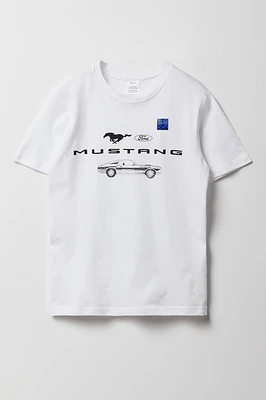 T-shirt à imprimé Ford Mustang White pour enfants