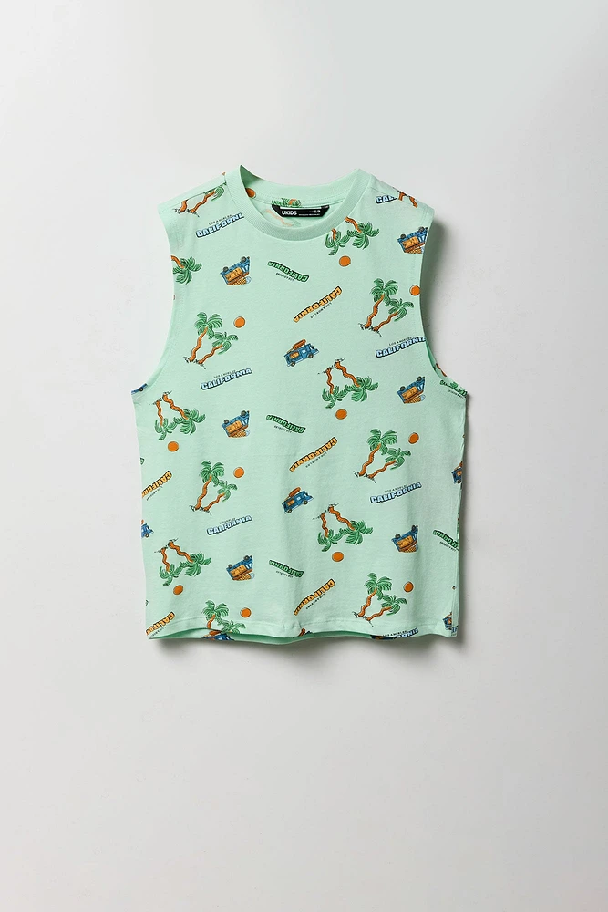 Boys Tropical Vacation Printed Tank
