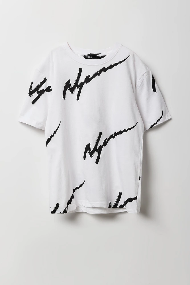 Boys Squiggle Printed T-Shirt