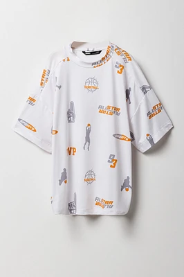 Boys Active Basketball Print T-Shirt