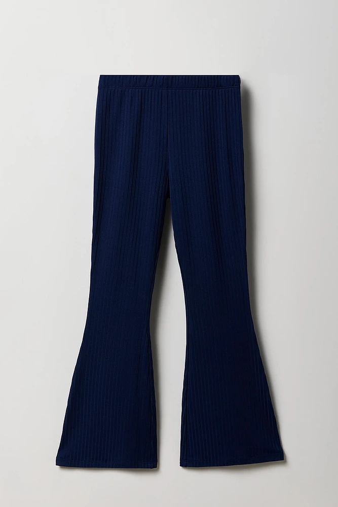 Girls Ribbed Flare Legging