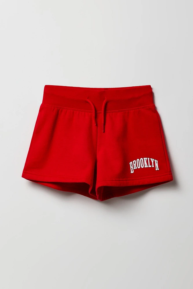 Short Active en molleton imprimé pour fille