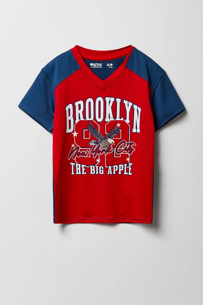 Girls Active Graphic Contrast T-Shirt