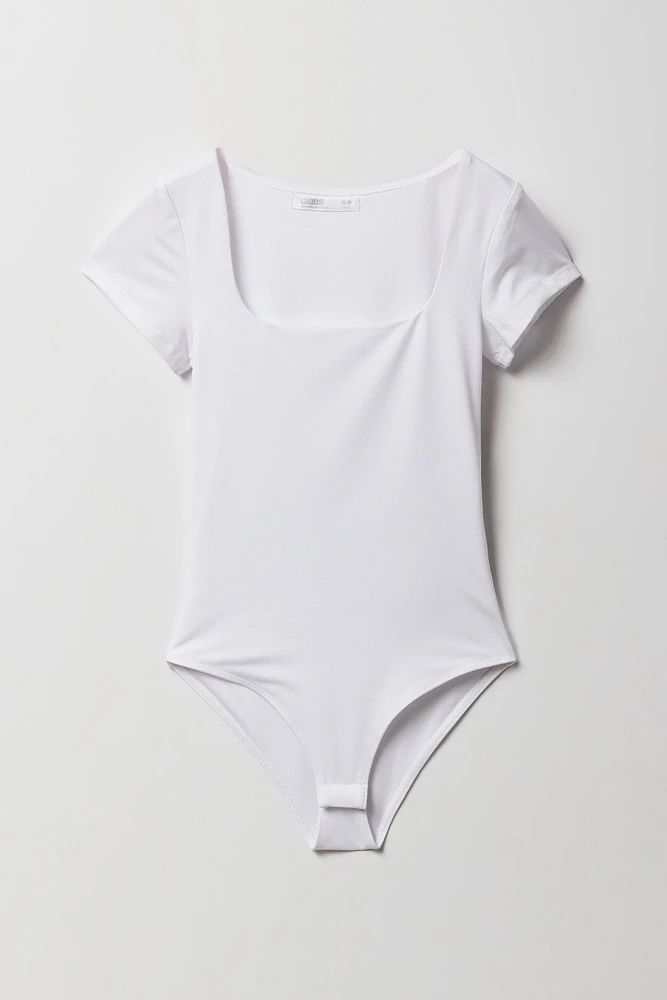 Maillot doublé avec encolure carrée pour fille