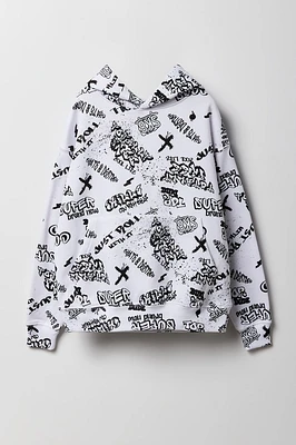Kids Graffiti Skate Print Fleece Hoodie
