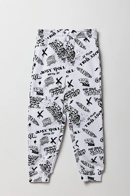 Kids Graffiti Skate Print Fleece Jogger