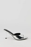 Metallic Open Toe Heel