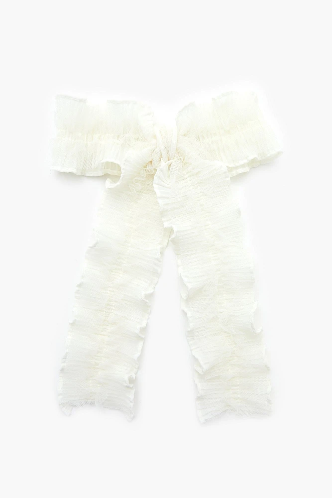 Crinkled Bow Hair Barrette