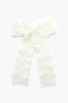 Crinkled Bow Hair Barrette