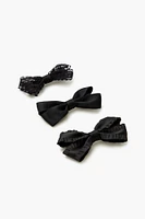 Ribbon Bow Hair Clip Set (3 Pcs)