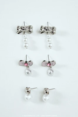 Boucles d'oreilles en similiperles Hello Kitty (Paquet de 3)