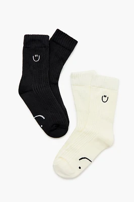 Socquettes à imprimé Happy Face (2 paires)