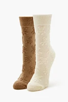 Teddy Bear Crew Socks (2 Pack)