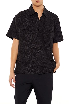 Geo Textured Button-Up Top