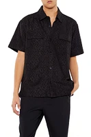 Geo Textured Button-Up Top