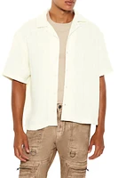 Boucle Knit Button-Up Top