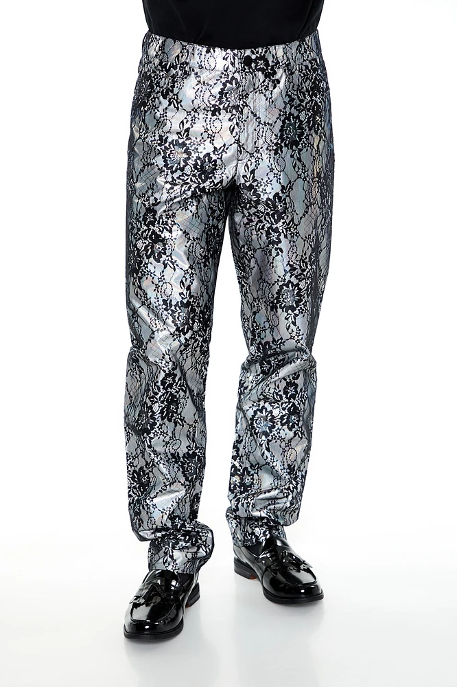 Metallic Lace Slim Fit Pant