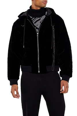 Velvet Wallet Chain Hooded Jacket