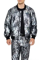 Metallic Lace Bomber Jacket