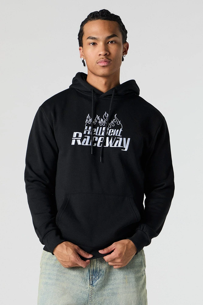 Hell-bent Raceway Embroidered Fleece Hoodie