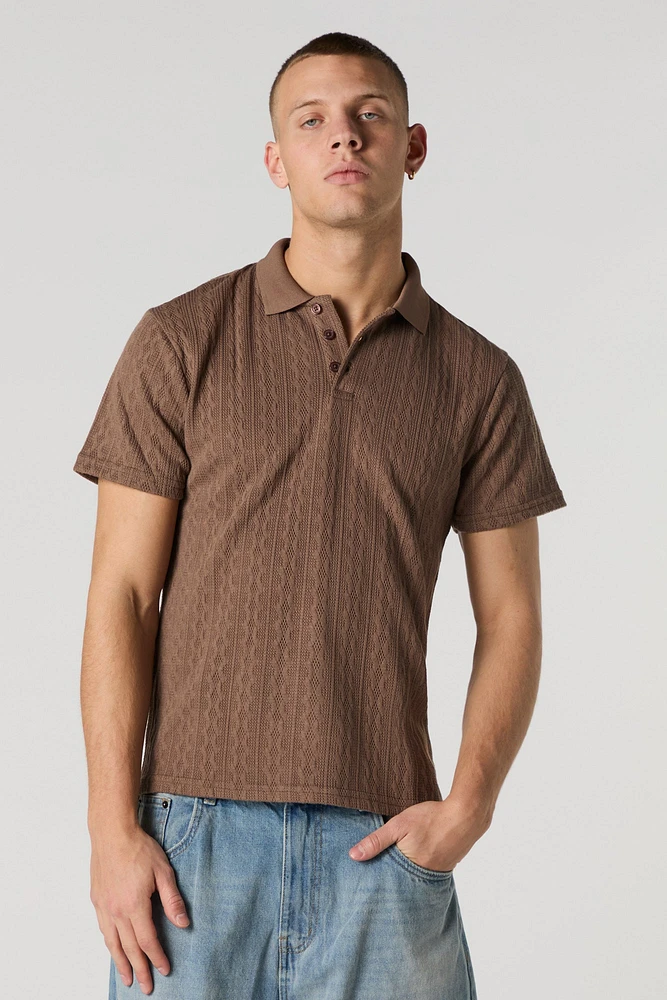 Cable Knit Polo
