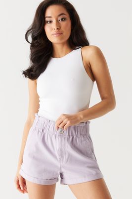 Urban Planet Twill Paperbag Short | Lilac | | Women's