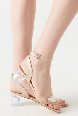 Urban Planet Clear Heel and Band High Heel | Natural | 8 | Women's