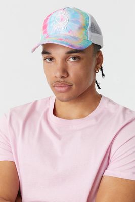Urban Planet Tie-Dye Print Stay Trippy Graphic Trucker Hat | Men's