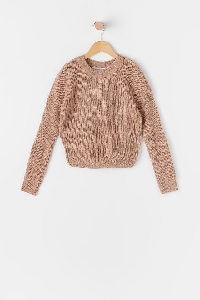 Urban Planet Girls Knit Skimmer Sweater | Taupe