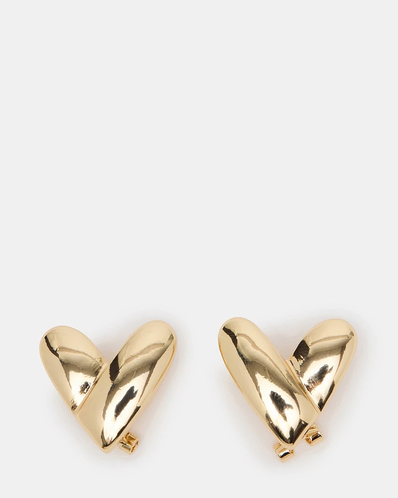 HEART STUD EARRINGS GOLD